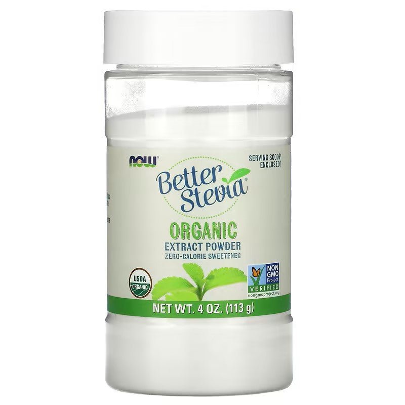NOW Foods Better Stevia Sweetener Organic Extract Powder 113g - 1st Stop Marshall's Health Shop, Gift Shop! - Heath and Natural Therapy New Brighton Christchurch - Naturopath