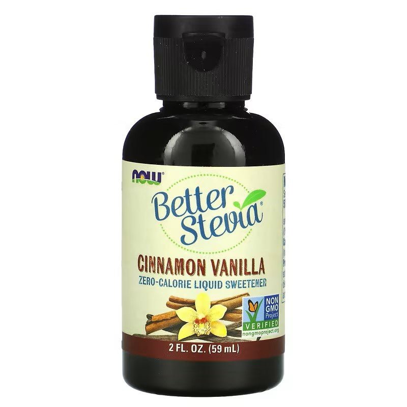 NOW Foods BetterStevia Liquid, Cinnamon Vanilla 59ml - 1st Stop Marshall's Health Shop, Gift Shop! - Heath and Natural Therapy New Brighton Christchurch - Naturopath