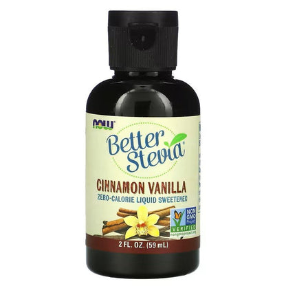 NOW Foods BetterStevia Liquid, Cinnamon Vanilla 59ml - 1st Stop Marshall's Health Shop, Gift Shop! - Heath and Natural Therapy New Brighton Christchurch - Naturopath