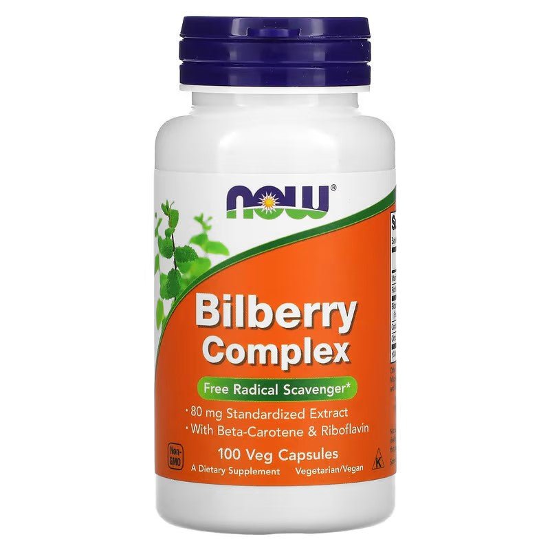 NOW Foods Bilberry Complex 100 Veg Capsules - 1st Stop Marshall's Health Shop, Gift Shop! - Heath and Natural Therapy New Brighton Christchurch - Naturopath