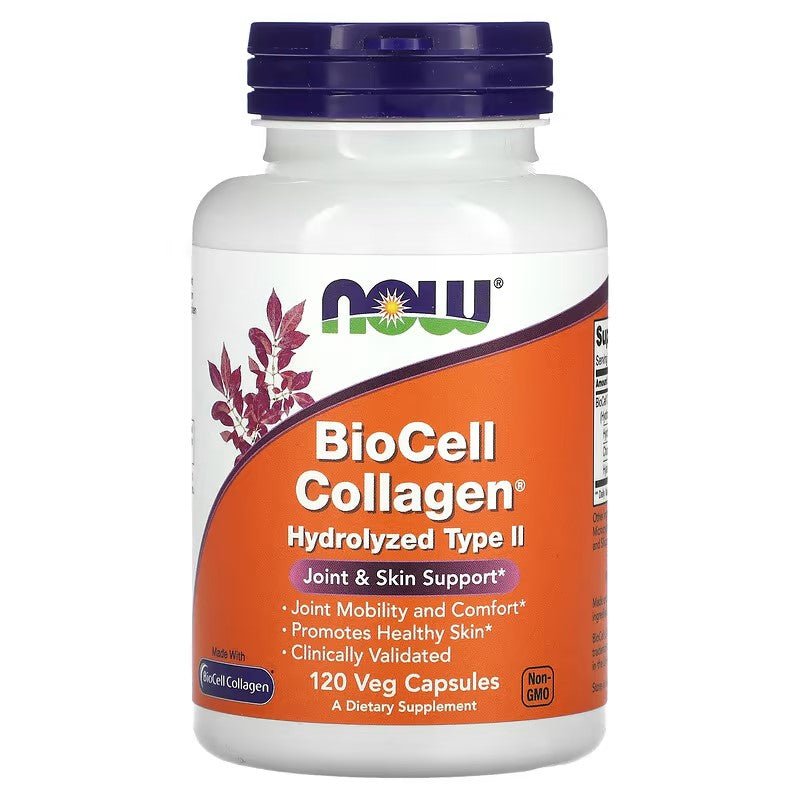 NOW Foods BioCell Collagen Hydrolyzed Type 2 120 Veg Caps - 1st Stop Marshall's Health Shop, Gift Shop! - Heath and Natural Therapy New Brighton Christchurch - Naturopath