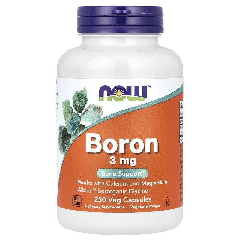 NOW Foods Boron 3mg 250 Caps - 1st Stop Marshall's Health Shop, Gift Shop! - Heath and Natural Therapy New Brighton Christchurch - Naturopath