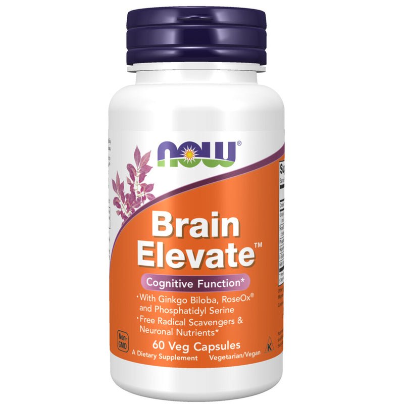 NOW Foods Brain Elevate 60 Veg Caps - 1st Stop Marshall's Health Shop, Gift Shop! - Heath and Natural Therapy New Brighton Christchurch - Naturopath