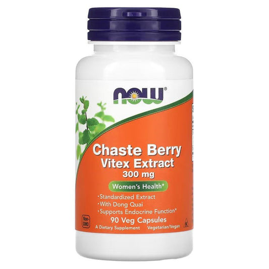 NOW Foods Chaste Berry Vitex Extract 300mg 90 Veg Caps - 1st Stop Marshall's Health Shop, Gift Shop! - Heath and Natural Therapy New Brighton Christchurch - Naturopath