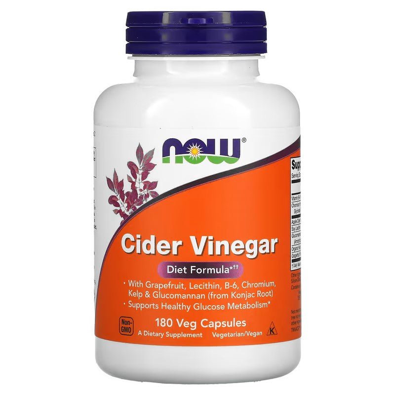 NOW Foods Cider Vinegar Diet Formula 180 Veg Caps - 1st Stop Marshall's Health Shop, Gift Shop! - Heath and Natural Therapy New Brighton Christchurch - Naturopath