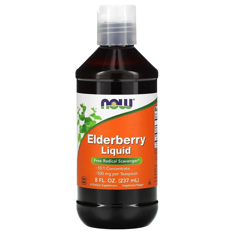 NOW Foods Elderberry Liquid 237ml - 1st Stop Marshall's Health Shop, Gift Shop! - Heath and Natural Therapy New Brighton Christchurch - Naturopath