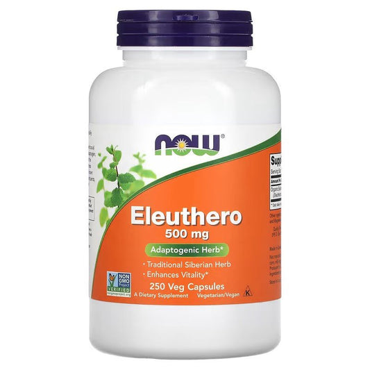 NOW Foods Eleuthero 500mg 250 Veg Capsules - 1st Stop Marshall's Health Shop, Gift Shop! - Heath and Natural Therapy New Brighton Christchurch - Naturopath