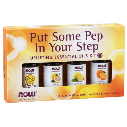 NOW Foods Put Some Pep in Your Step Essential Oils Kit 1st Stop, Marshall's Health Shop!  Life is an endless to-do list, so staying energized throughout your day is a must. But you don't need to guzzle caffeinated energy drinks or use other questionable methods to boost your energy. 