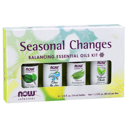 NOW Foods Seasonal Changes Balancing Oils Kit 1st Stop, Marshall's Health Shop!  For many of us the change of the season is an exciting time that heralds the arrival of special holidays or outdoor fun. But for some these changes aren’t quite so magical. 