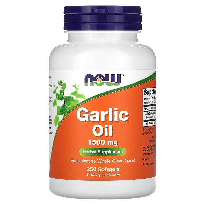 NOW Foods Garlic Oil 1500mg 250 Softgels - 1st Stop Marshall's Health Shop, Gift Shop! - Heath and Natural Therapy New Brighton Christchurch - Naturopath