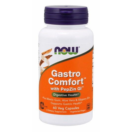 NOW Foods Gastro Comfort with PepZin GI 60 Veg Caps - 1st Stop Marshall's Health Shop, Gift Shop! - Heath and Natural Therapy New Brighton Christchurch - Naturopath