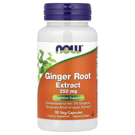 NOW Foods Ginger Root Extract 250mg 90 Veg Caps - 1st Stop Marshall's Health Shop, Gift Shop! - Heath and Natural Therapy New Brighton Christchurch - Naturopath