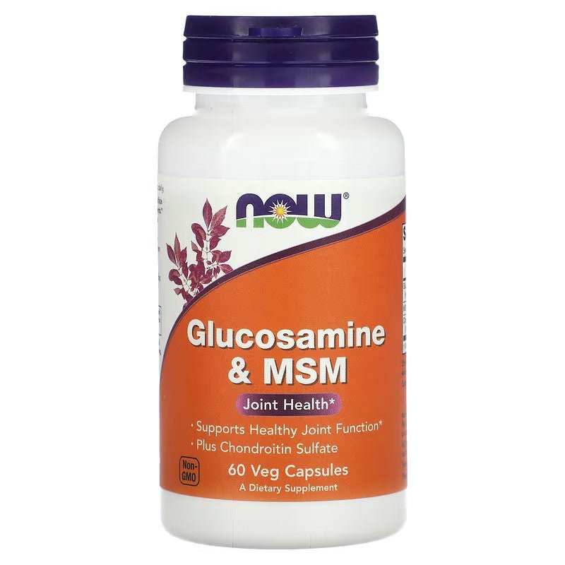 NOW Foods Glucosamine & MSM 60 Veg Caps - 1st Stop Marshall's Health Shop, Gift Shop! - Heath and Natural Therapy New Brighton Christchurch - Naturopath