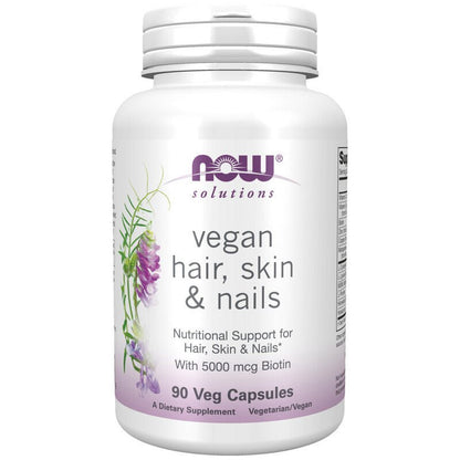 NOW Foods Hair, Skin & Nails (Vegan) 90 Veg Caps - 1st Stop Marshall's Health Shop, Gift Shop! - Heath and Natural Therapy New Brighton Christchurch - Naturopath