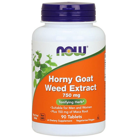 NOW Foods Horny Goat Weed Extract 750mg 90 Tablets - 1st Stop Marshall's Health Shop, Gift Shop! - Heath and Natural Therapy New Brighton Christchurch - Naturopath