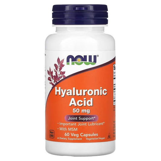 NOW Foods Hyaluronic Acid 50mg 60 Veg Capsules - 1st Stop Marshall's Health Shop, Gift Shop! - Heath and Natural Therapy New Brighton Christchurch - Naturopath