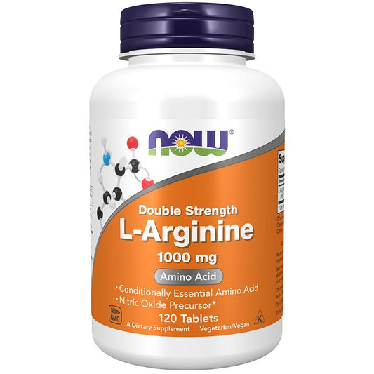NOW Foods L - Arginine, Double Strength 1000mg 120 Tablets - 1st Stop Marshall's Health Shop, Gift Shop! - Heath and Natural Therapy New Brighton Christchurch - Naturopath