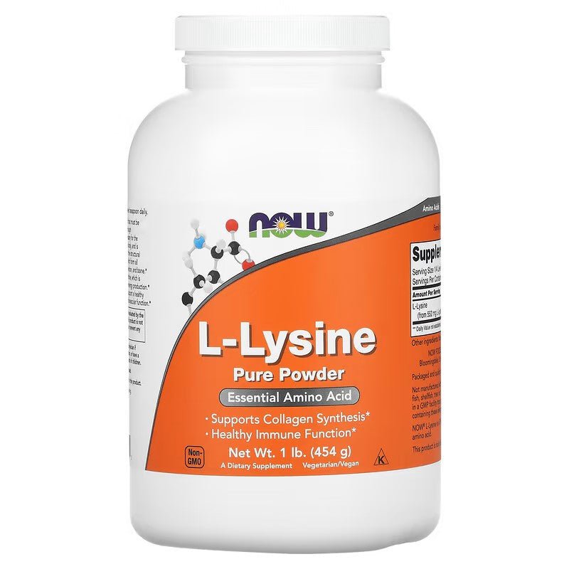 NOW Foods L - Lysine Powder 454g - 1st Stop Marshall's Health Shop, Gift Shop! - Heath and Natural Therapy New Brighton Christchurch - Naturopath