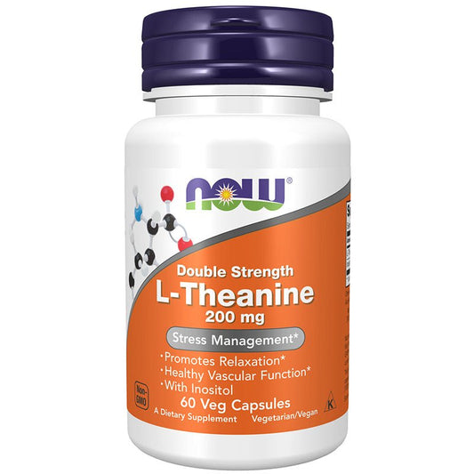 NOW Foods L - Theanine Double Strength 200mg 60 Veg Caps - 1st Stop Marshall's Health Shop, Gift Shop! - Heath and Natural Therapy New Brighton Christchurch - Naturopath