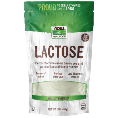 NOW Foods Lactose Powder 454g 1st Stop, Marshall's Health Shop!  Lactose is a sugar found in milk and is actually the first carbohydrate you and every other mammal on Earth consumes.