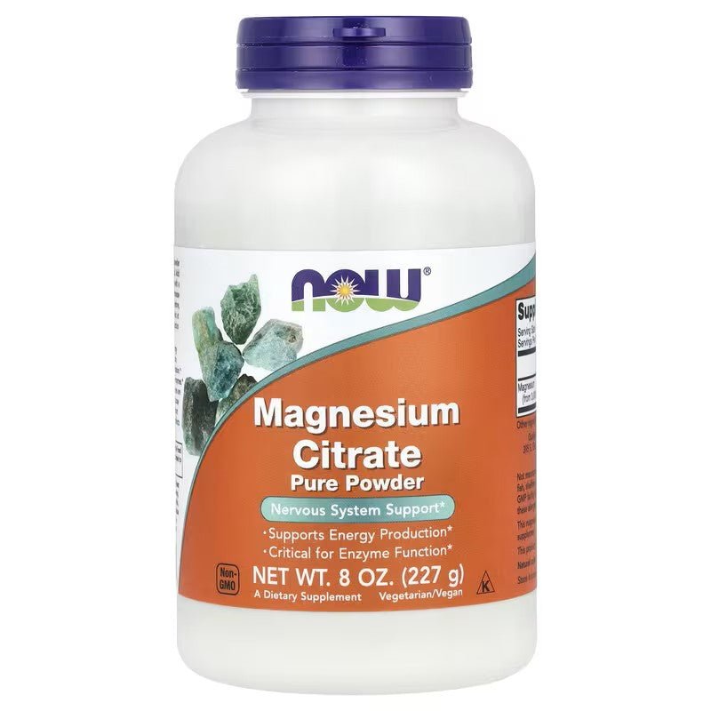 NOW Foods Magnesium Citrate Pure Powder 227g - 1st Stop Marshall's Health Shop, Gift Shop! - Heath and Natural Therapy New Brighton Christchurch - Naturopath