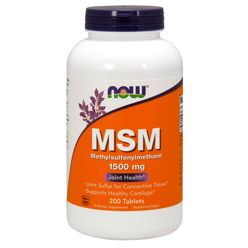 NOW Foods MSM 1500mg 200 Tablets - 1st Stop Marshall's Health Shop, Gift Shop! - Heath and Natural Therapy New Brighton Christchurch - Naturopath