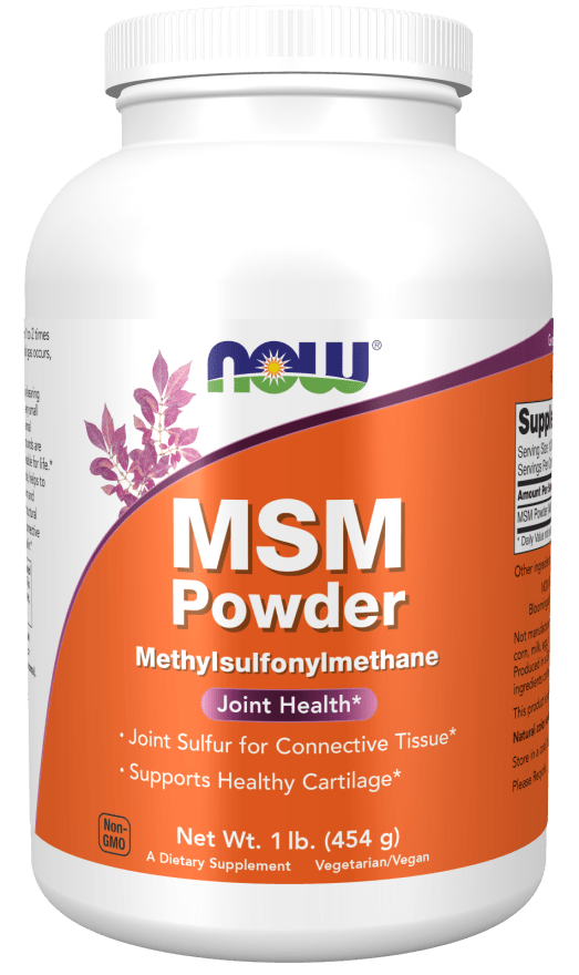NOW Foods MSM Powder

What is MSM?

MSM (Methylsulfonylmethane) is a sulfur-bearing compound that is naturally present in very small amounts in fruits, vegetables, grains, animal products, and some algae. Sulfur compounds are found in all body cells and are indispensable for life. MSM, in its role in the body's sulfur cycle, helps to create the chemical links needed to form and maintain numerous different types of structural tissues of the human body.1st Stop, Marshall's Health Shop!