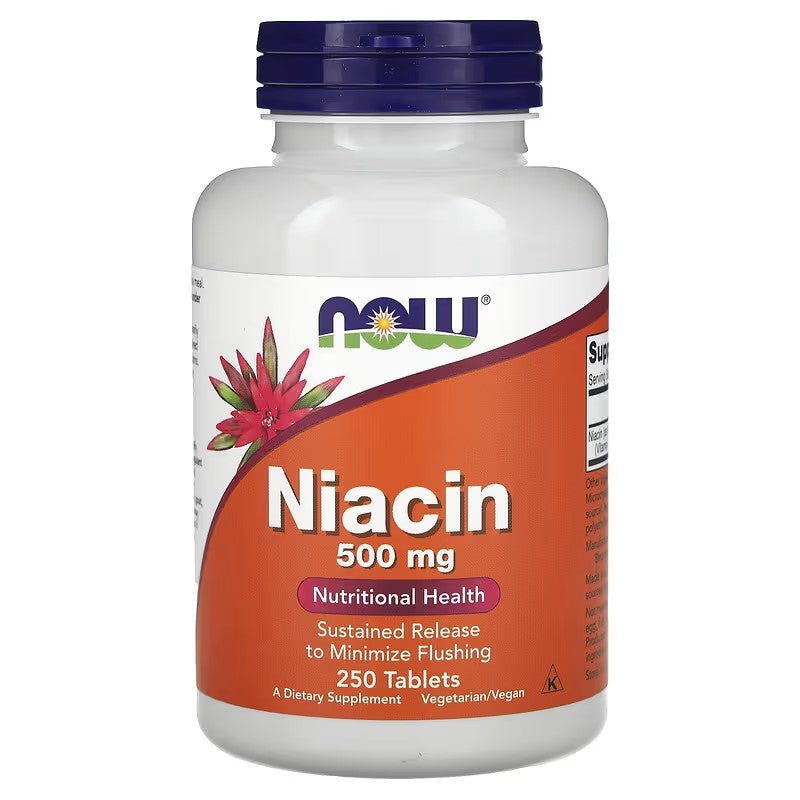NOW Foods Niacin 500mg 250 Tablets - 1st Stop Marshall's Health Shop, Gift Shop! - Heath and Natural Therapy New Brighton Christchurch - Naturopath