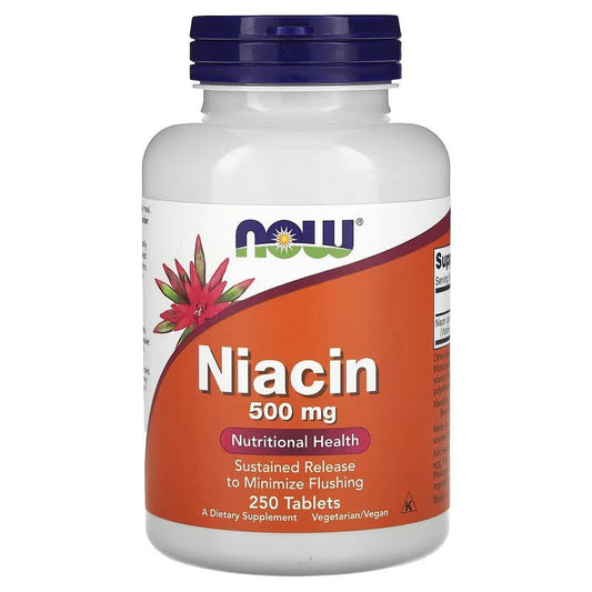 NOW Foods Niacin 500mg 250 Tablets - 1st Stop Marshall's Health Shop, Gift Shop! - Heath and Natural Therapy New Brighton Christchurch - Naturopath