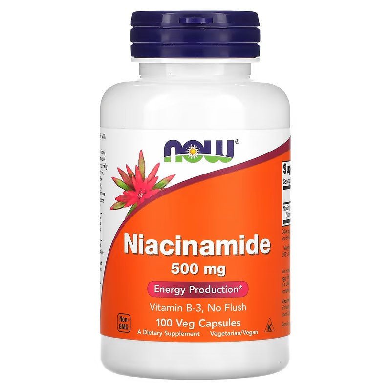 NOW Foods Niacinamide 500mg 100 Veg Caps - 1st Stop Marshall's Health Shop, Gift Shop! - Heath and Natural Therapy New Brighton Christchurch - Naturopath