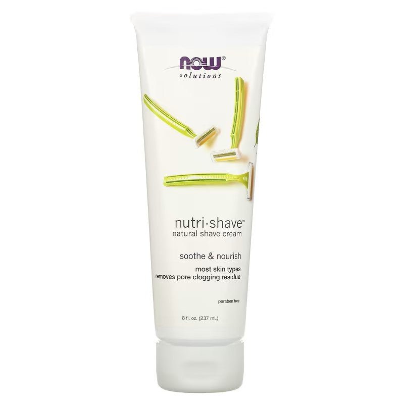 NOW Foods Nutri Shave Cream 237ml - 1st Stop Marshall's Health Shop, Gift Shop! - Heath and Natural Therapy New Brighton Christchurch - Naturopath