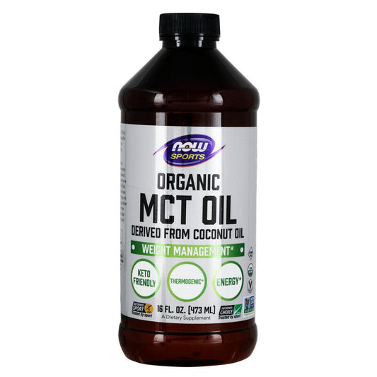 NOW Foods Organic MCT Oil Derived from Coconut Oil 473ml - 1st Stop Marshall's Health Shop, Gift Shop! - Heath and Natural Therapy New Brighton Christchurch - Naturopath