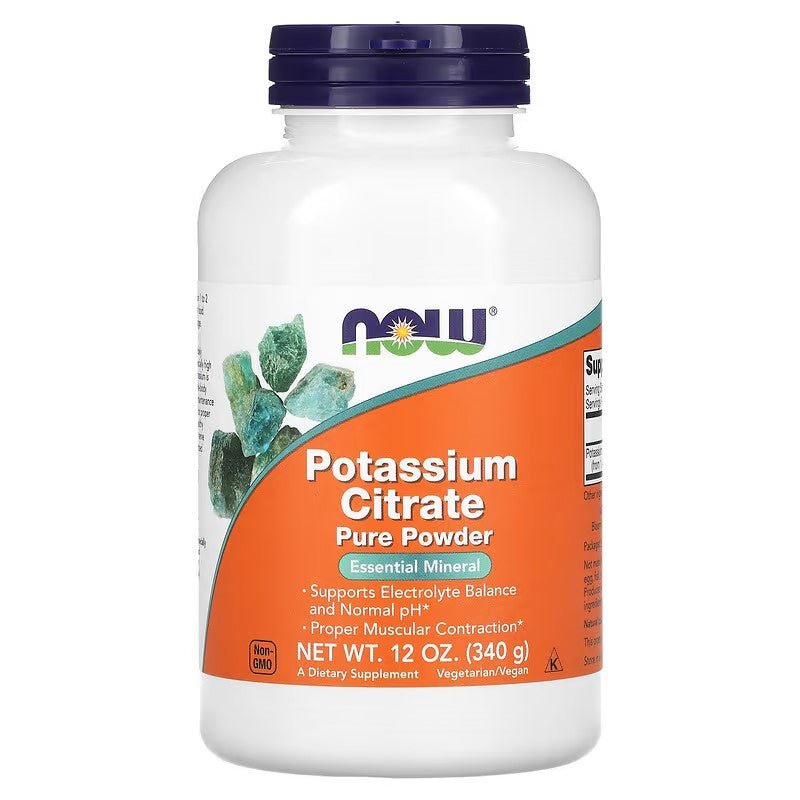 NOW Foods Potassium Citrate Pure Powder 340g - 1st Stop Marshall's Health Shop, Gift Shop! - Heath and Natural Therapy New Brighton Christchurch - Naturopath