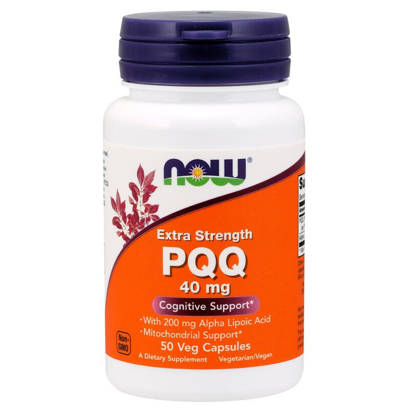 NOW Foods PQQ Extra Strength 40mg 50 Vege Caps - 1st Stop Marshall's Health Shop, Gift Shop! - Heath and Natural Therapy New Brighton Christchurch - Naturopath