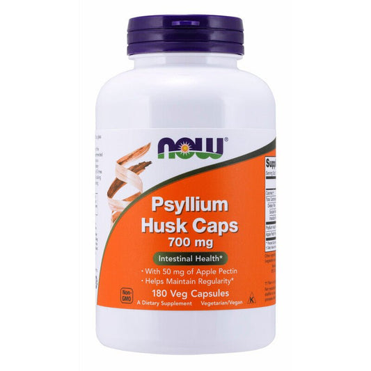 NOW Foods Psyllium Husk 700mg + Apple Pectin 180 Veg Caps - 1st Stop Marshall's Health Shop, Gift Shop! - Heath and Natural Therapy New Brighton Christchurch - Naturopath