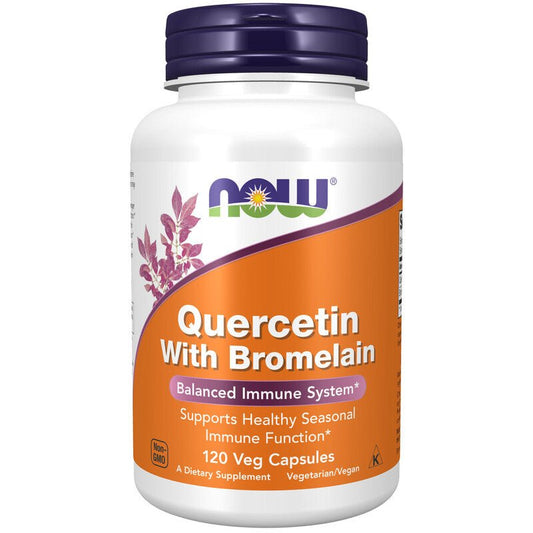 NOW Foods Quercetin with Bromelain 120 Veg Caps - 1st Stop Marshall's Health Shop, Gift Shop! - Heath and Natural Therapy New Brighton Christchurch - Naturopath