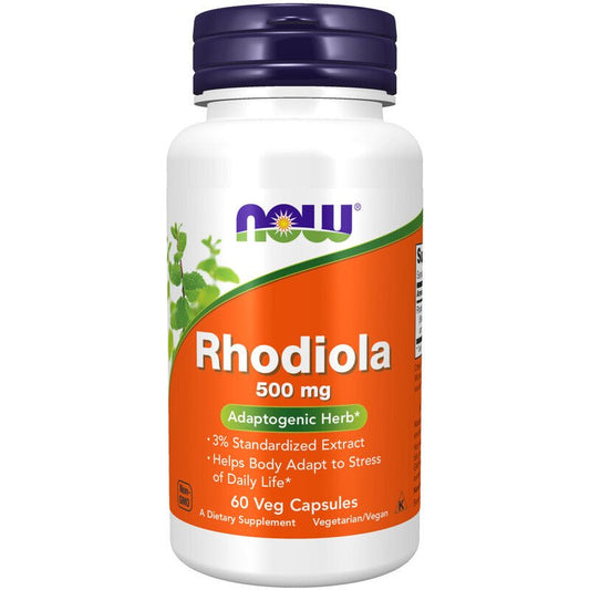 NOW Foods Rhodiola 500mg Extract 3% 60 Veg Caps - 1st Stop Marshall's Health Shop, Gift Shop! - Heath and Natural Therapy New Brighton Christchurch - Naturopath