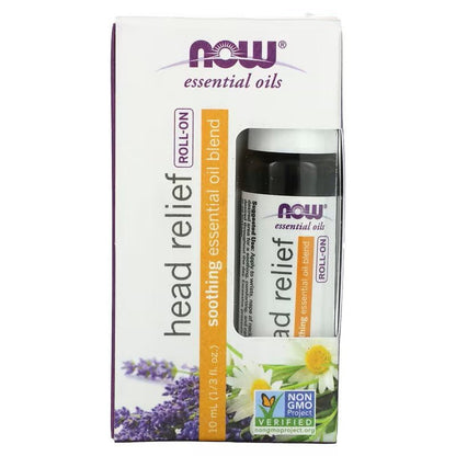 NOW Foods Roll - On Essential Oil Blend Head Relief 10ml - 1st Stop Marshall's Health Shop, Gift Shop! - Heath and Natural Therapy New Brighton Christchurch - Naturopath