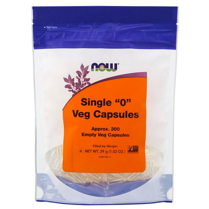 NOW Foods Single "0" Approx. 300 Empty Veg Caps - 1st Stop Marshall's Health Shop, Gift Shop! - Heath and Natural Therapy New Brighton Christchurch - Naturopath