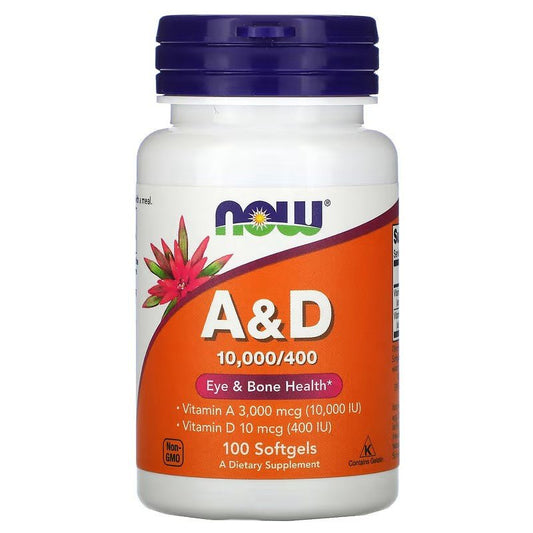 NOW Foods Vitamin A & D 10,000/400 IU Softgels - 1st Stop Marshall's Health Shop, Gift Shop! - Heath and Natural Therapy New Brighton Christchurch - Naturopath