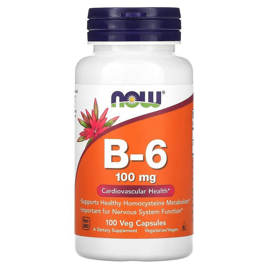 NOW Foods Vitamin B6 100mg - 1st Stop Marshall's Health Shop, Gift Shop! - Heath and Natural Therapy New Brighton Christchurch - Naturopath