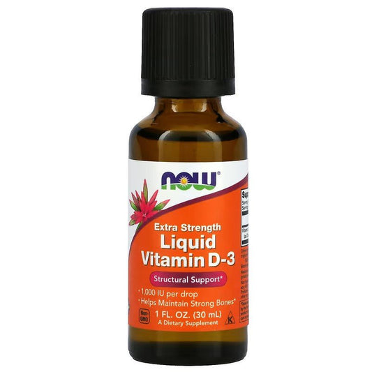 NOW Foods Vitamin D - 3 Liquid, Extra Strength 30ml - 1st Stop Marshall's Health Shop, Gift Shop! - Heath and Natural Therapy New Brighton Christchurch - Naturopath