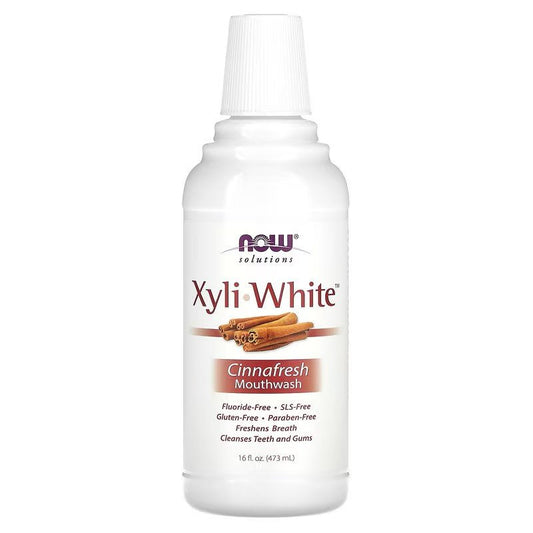 NOW Foods XyliWhite Cinnafresh Mouthwash 473ml - 1st Stop Marshall's Health Shop, Gift Shop! - Heath and Natural Therapy New Brighton Christchurch - Naturopath