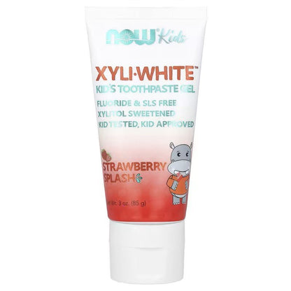 NOW Foods XyliWhite Strawberry Splash Toothpaste Gel for Kids 85g - 1st Stop Marshall's Health Shop, Gift Shop! - Heath and Natural Therapy New Brighton Christchurch - Naturopath