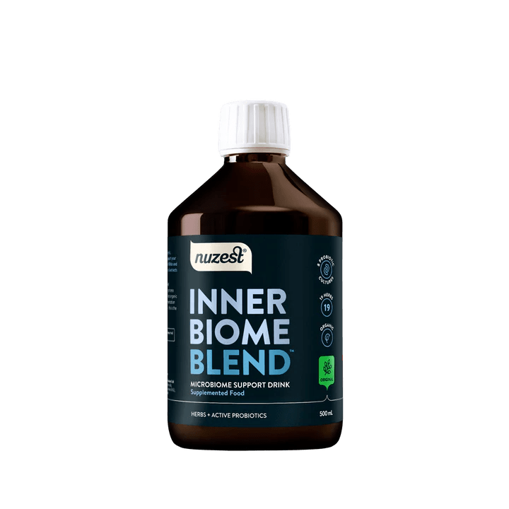Nuzest Inner Biome Blend 500ml


An organic microbiome support drink mix made from herbal extracts and active probiotic cultures. Inner Biome Blend combines prebiotics, probiotics and postbiotics to support gut health, digestion, and the body’s natural balance. The fermentation process converts natural sugars into organic acids, leaving the finished product free from sugar, as well as gluten, dairy, and added preservatives.
1st Stop, Marshall's Health Shop!