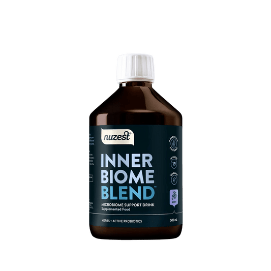 Nuzest Inner Biome Blend 500ml


An organic microbiome support drink mix made from herbal extracts and active probiotic cultures. Inner Biome Blend combines prebiotics, probiotics and postbiotics to support gut health, digestion, and the body’s natural balance. The fermentation process converts natural sugars into organic acids, leaving the finished product free from sugar, as well as gluten, dairy, and added preservatives.
1st Stop, Marshall's Health Shop!