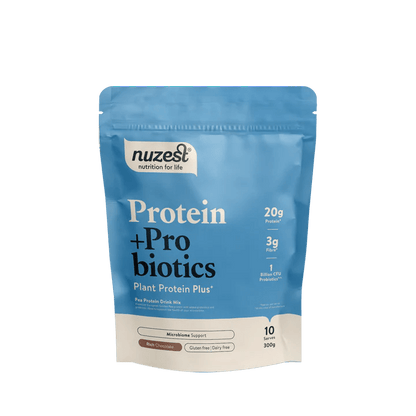 Nuzest Protein + Probiotics Rich Chocolate 300g
A plant protein drink mix made to help support your gut. With 20g golden pea protein per serve, shelf-stable probiotics, and prebiotic fibre, Protein + Probiotics helps nourish the microbiome, while supporting the function and integrity of the digestive system. It’s vegan, hypoallergenic, and easy to mix into shakes, smoothies or baking.

1st Stop, Marshall's Health Shop!