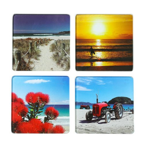 NZ Beach Scenes Coasters (4)# - 1st Stop Marshall's Health Shop, Gift Shop! - Heath and Natural Therapy New Brighton Christchurch - Naturopath#