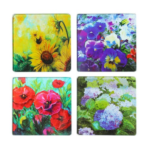 NZ Floral Painting Coasters (4)# - 1st Stop Marshall's Health Shop, Gift Shop! - Heath and Natural Therapy New Brighton Christchurch - Naturopath#