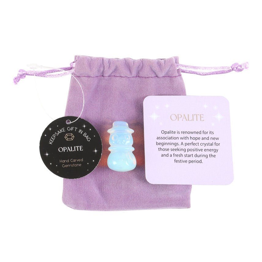 Opalite Crystal Snowman In A Bag - MarshallsHealthShop